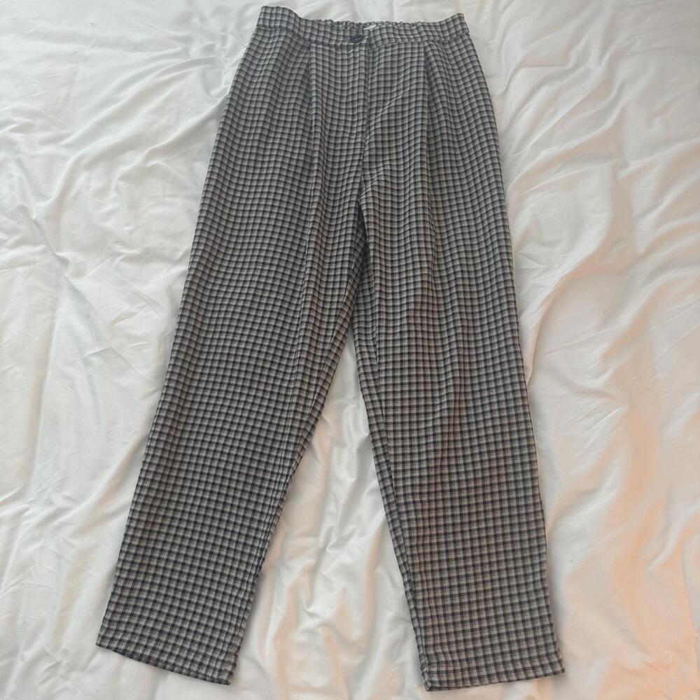 women's‎ houndstooth plaid trousers